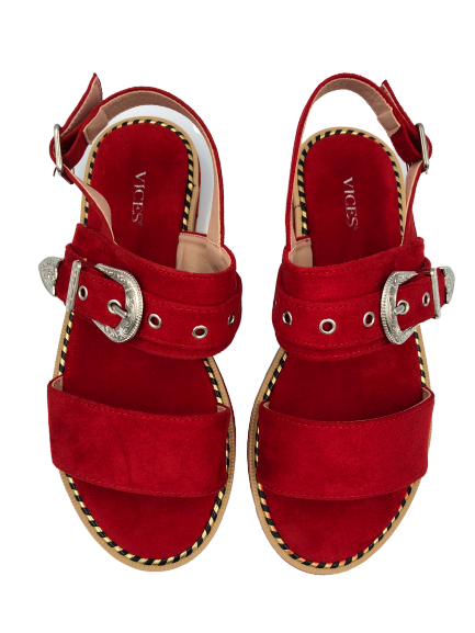 Sandały damskie obuwie czerwone 9206-19